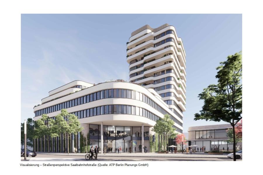 Visualisierung - Straßenperspektive Saalbahnhofstraße