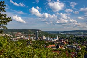 View of Jena between the trees