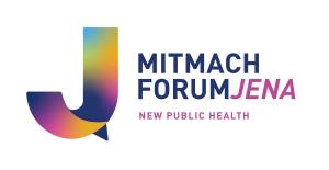 ein farbiger Buchstabe J sowie der Schriftzug MitmachForum Jena, New Public Health